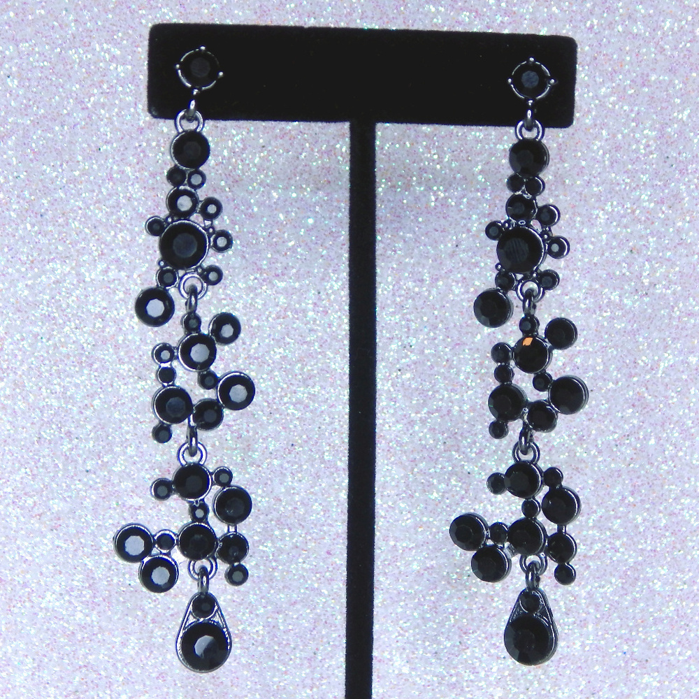 Black and Silver drop earrings
